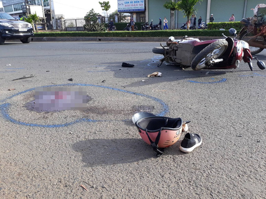 Hiện trường vụ tai nạn.