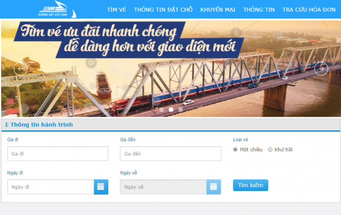 Website b&aacute;n v&eacute; mới đang được chạy thử nghiệm. (Ảnh: Chụp m&agrave;n h&igrave;nh)