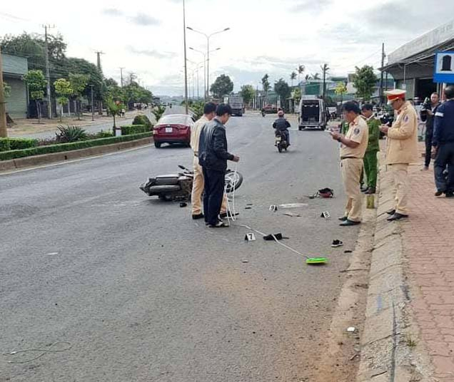 Hiện trường vụ tai nạn.