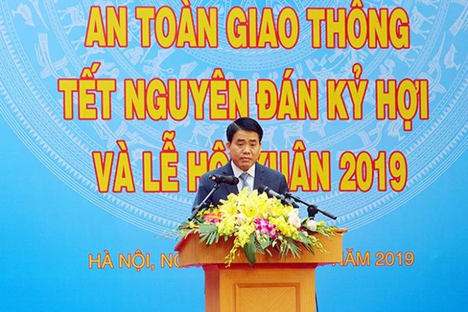 Chủ tịch UBND TP Nguy&ecirc;̃n Đức Chung phát bi&ecirc;̉u tại bu&ocirc;̉i l&ecirc;̃