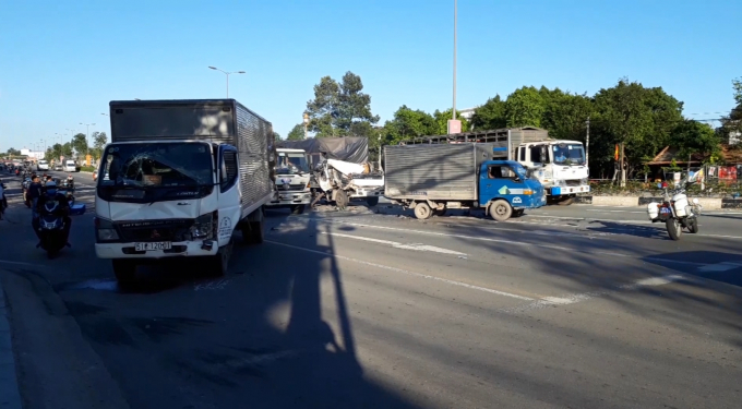 Hiện trường vụ tai nạn (Ảnh: H&agrave; Bắc)