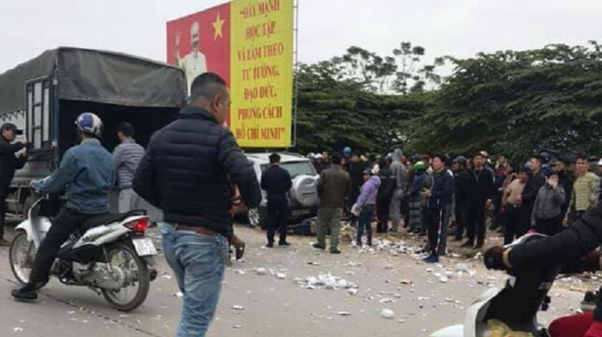 Hiện trường nơi xảy ra vụ tai nạn.