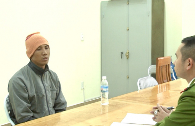 Đối tượng Vũ Văn Quyết tại cơ quan điều tra.