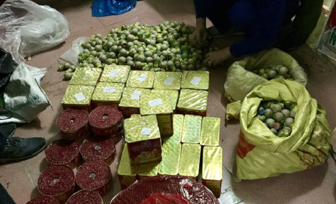 Tang vật thu giữ tại nh&agrave; Quyết.