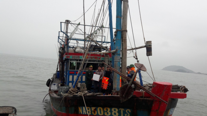 T&agrave;u c&aacute; NA 90538 TS được lai dắt v&agrave;o bờ an to&agrave;n.