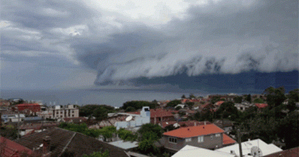 Tròn xoe mắt trước hiện tượng “mây sóng thần” hùng vĩ trên biển