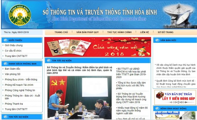 Website của Sở Th&ocirc;ng tin v&agrave; Truyền th&ocirc;ng tỉnh H&ograve;a B&igrave;nh.