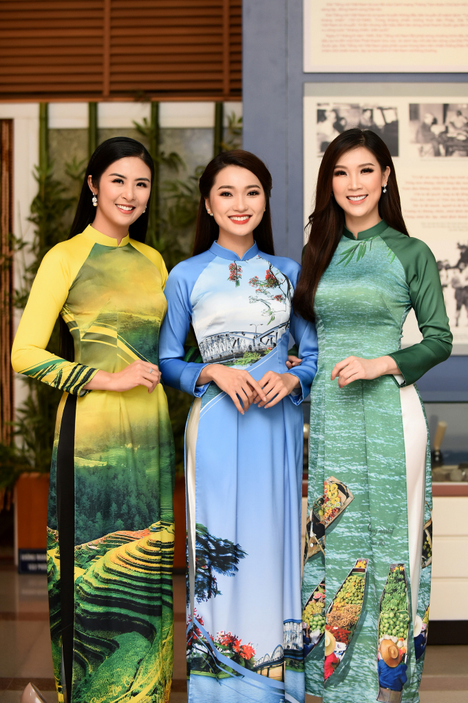 HH Ngọc H&acirc;n, Ngọc Nữ, HH &Aacute;o d&agrave;i Ph&iacute; Th&ugrave;y Linh.