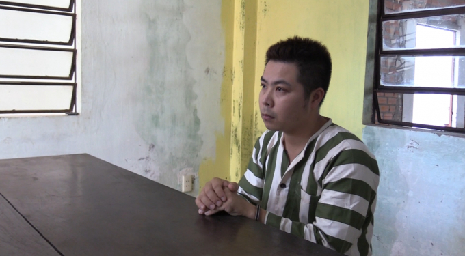 Đối tượng Duy tại cơ quan c&ocirc;ng an (Ảnh: H&agrave; Bắc)