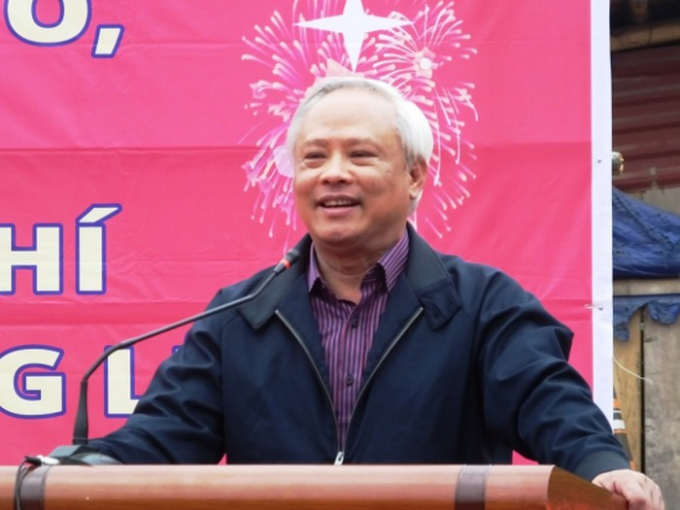 Ph&oacute; Chủ tịch Quốc hội U&ocirc;ng Chu Lưu ph&aacute;t biểu tại buổi lễ.