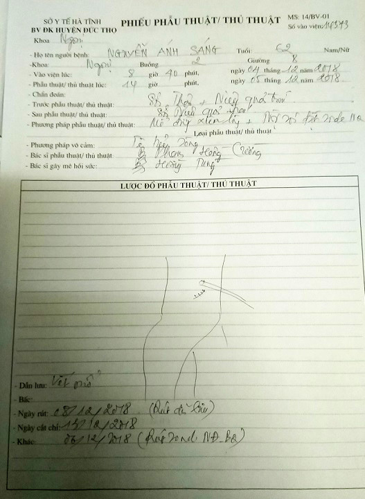 H&agrave; Tĩnh: Mổ 2 lần, bệnh viện t&iacute;nh 1 để giảm chi ph&iacute; ra viện?