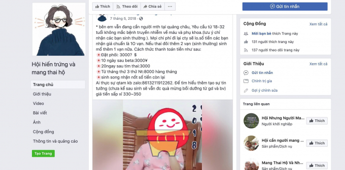 Nội dung được c&aacute;c đối tượng quảng c&aacute;o rầm rộ tr&ecirc;n fanpage.