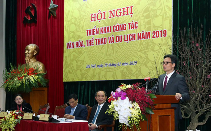 &nbsp;Ph&oacute; Thủ tướng Vũ Đức Đam dự hội nghị triển khai nhiệm vụ năm 2019 của Bộ Văn h&oacute;a, Thể thao v&agrave; Du lịch (VHTTDL).