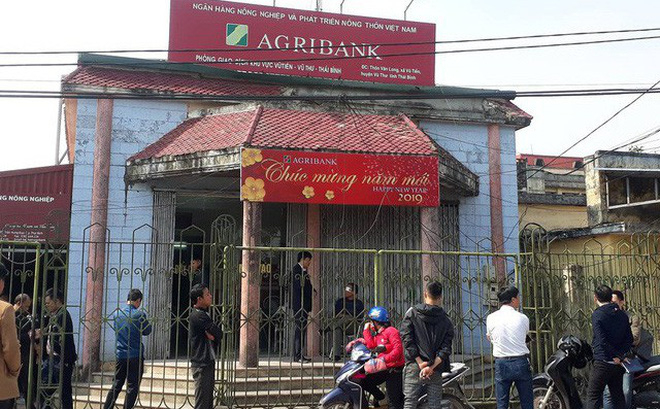 Chi nh&aacute;nh ng&acirc;n h&agrave;ng Agribank - nơi xảy ra vụ cướp ở Th&aacute;i B&igrave;nh.