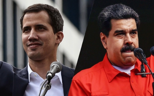 L&atilde;nh đạo đối lập Venzuela Guaido (tr&aacute;i) v&agrave; Tổng thống Maduro. Ảnh: MSNBC.