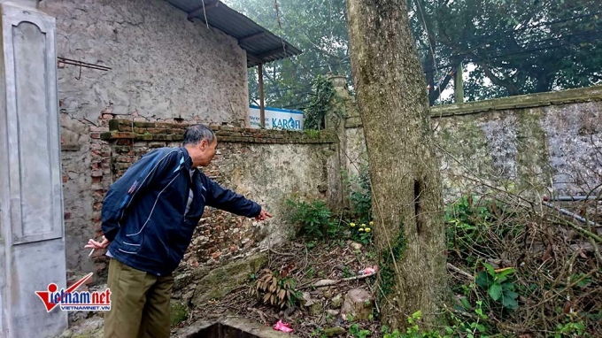 &Ocirc;ng T&uacute; chỉ vị tr&iacute; c&acirc;y sưa đỏ thứ 2 ngay trong khu&ocirc;n vi&ecirc;n ch&ugrave;a.