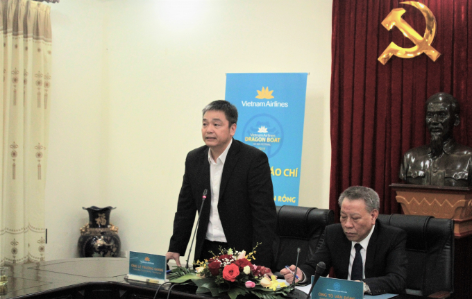 Đại diện Vietnam Airlines ph&aacute;t biểu tại sự kiện