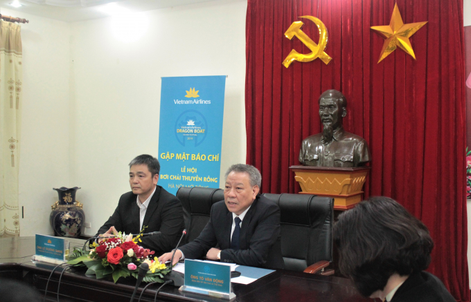 &Ocirc;ng T&ocirc; Văn Động - Gi&aacute;m đốc Sở Văn h&oacute;a Thể thao H&agrave; Nội ph&aacute;t biểu tại sự kiện