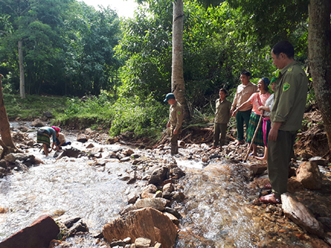 Suối Lũng P&ugrave;, nơi &ocirc;ng V&agrave;ng Seo Man bị lũ cuốn tr&ocirc;i.