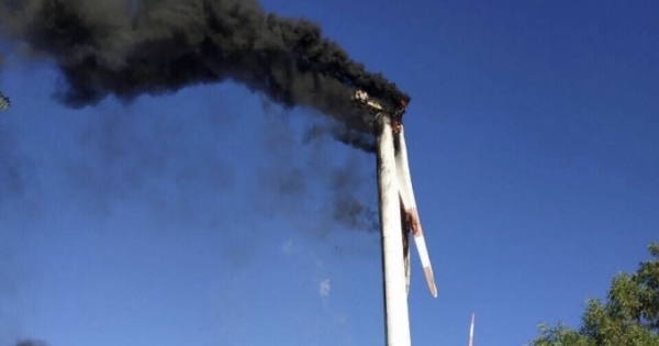 Bình Thuận: Cháy turbine điện gió giá trị gần trăm tỷ đồng