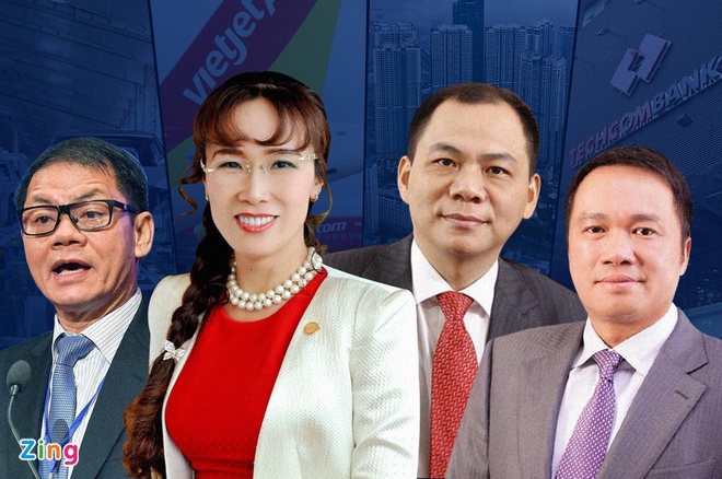 Danh s&aacute;ch tỷ ph&uacute; Việt Nam năm 2020 c&ocirc;ng bố v&agrave;o th&aacute;ng 4/2020 chỉ c&oacute; 4 c&aacute;i t&ecirc;n. Đồ họa:&nbsp;Phan Nhật.