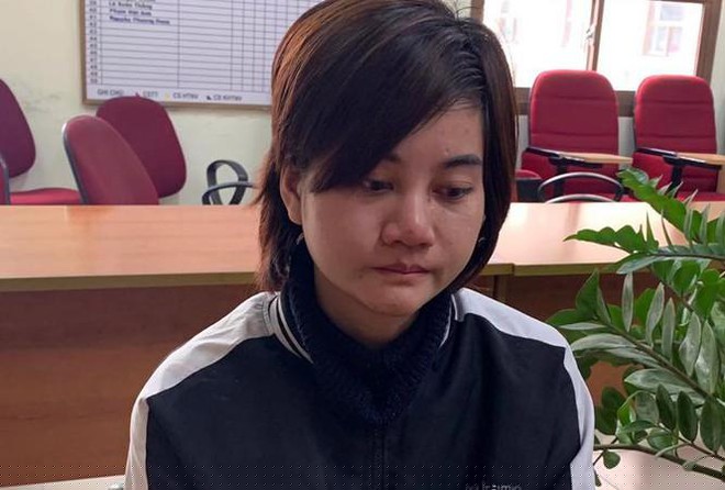 Ho&agrave;ng Thị T&acirc;m tại cơ quan C&ocirc;ng an.