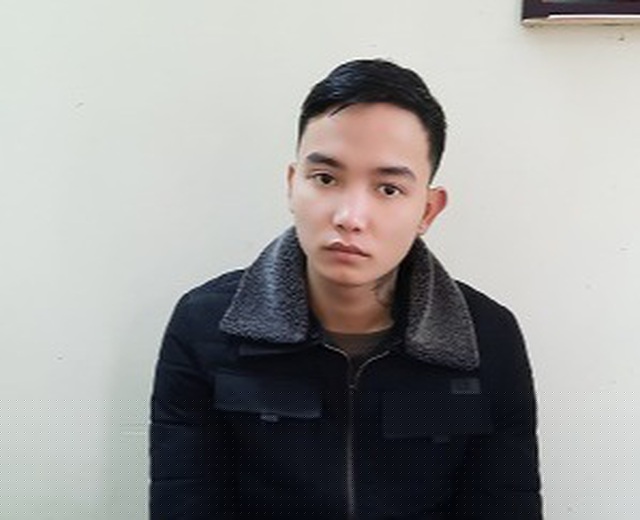 Đối tượng Lã Văn Linh tại cơ quan công an.