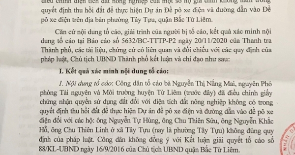 Lột “mặt nạ” hành vi điều chỉnh GCNQSDĐ sai quy định tại dự án đề pô xe điện đoạn Nhổn - ga Hà Nội tại Bắc Từ Liêm