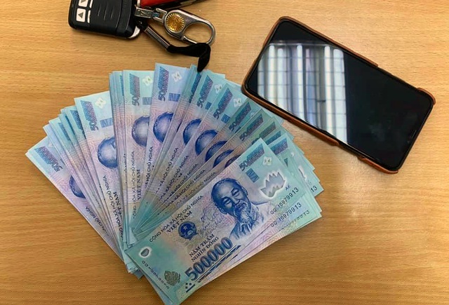 Số tiền giả cơ quan công an thu giữ.