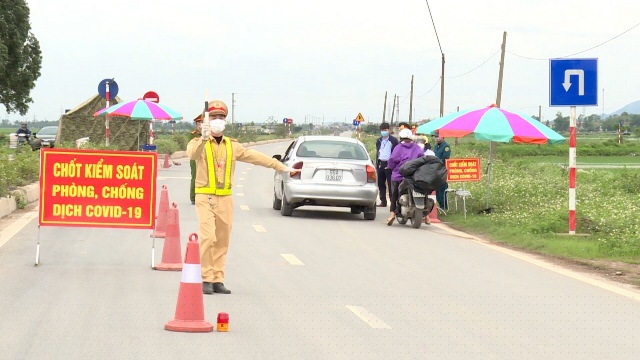 Một chốt kiểm dịch Covid-19 tại Quế Võ, Bắc Ninh.