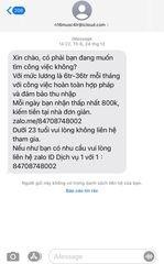 Một trong những tin nhắn lừa đảo