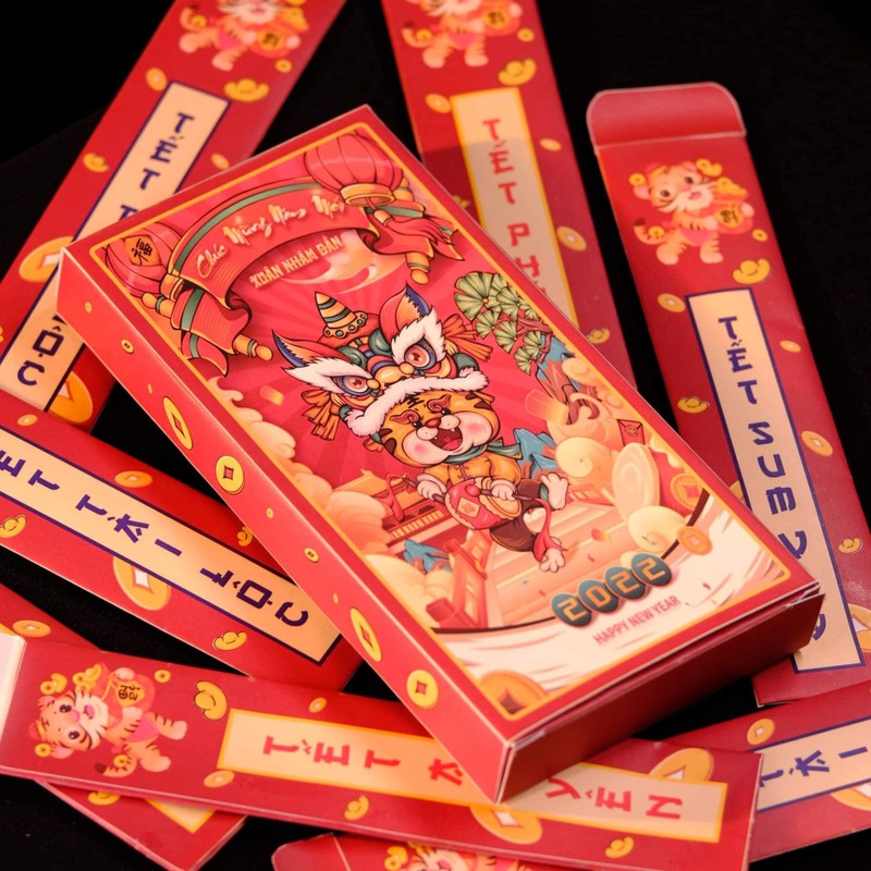 Bao lì xì gieo quẻ, phát lộc đầu năm với nhiều câu chúc dành cho đại gia đình hay các nhóm bạn... thu hút người tiêu dùng.