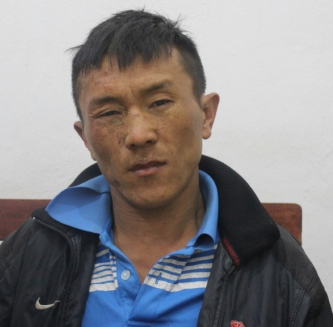 Đối tượng Sềnh A Ly tại cơ quan Công an.