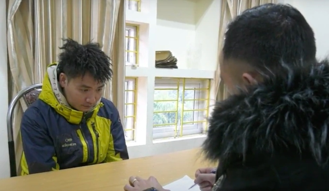 Đối tượng Tuấn tại cơ quan Công an.