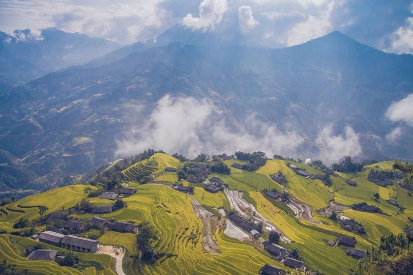 Ruộng bậc thang ở Hoàng Su Phì (Hà Giang) với vẻ đẹp như tranh vẽ. (Ảnh: Đài PT&amp;amp;TH Hà Giang)