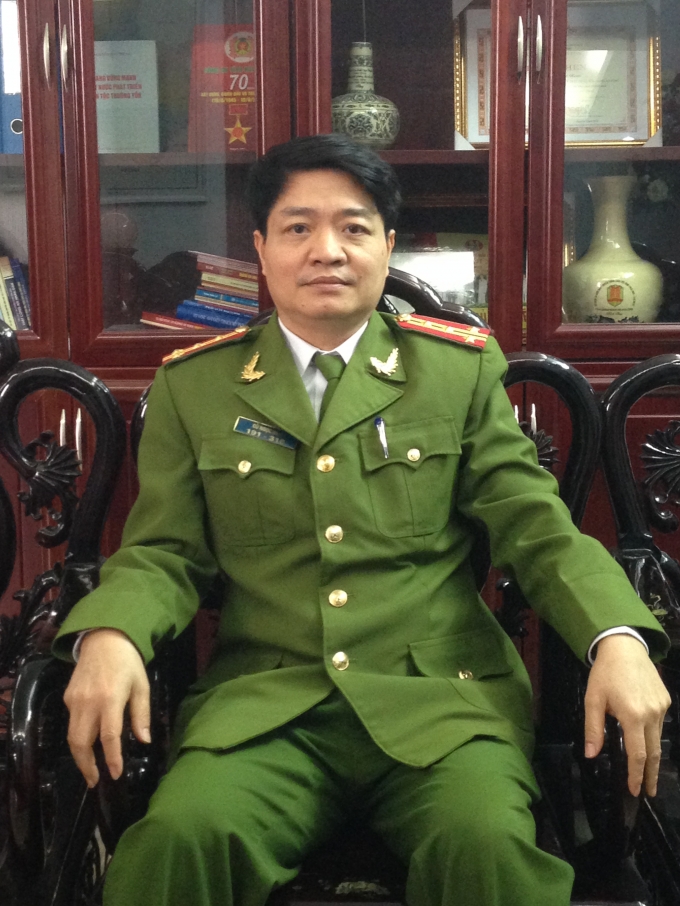 Đại t&aacute; C&ugrave; Ngọc Nam &ndash; Trưởng ph&ograve;ng PC45 C&ocirc;ng an tỉnh Hải Dương chia sẻ với PV.