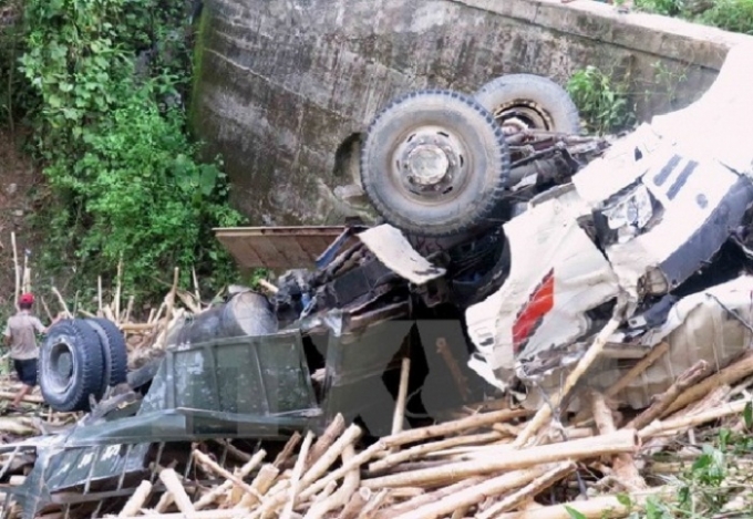 Hiện trường nơi xảy ra vụ tai nạn.