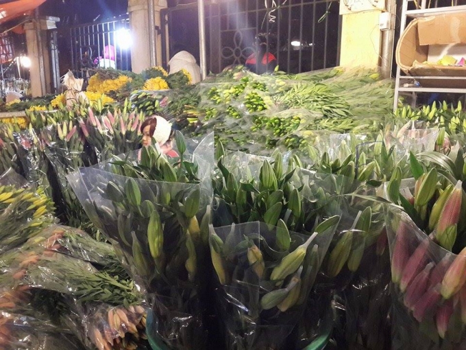 Điểm nổi bật của chợ hoa xu&acirc;n năm nay l&agrave; hoa Ly tương đối nhiều v&agrave; kh&aacute; rẻ, chỉ từ 280-300 ng&agrave;n 10 b&ocirc;ng. Theo c&aacute;c tiểu thương th&igrave; mức gi&aacute; n&agrave;y chỉ bằng một nửa những năm trước.