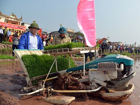 Cấy bằng m&aacute;y thế n&agrave;y chỉ cần 20-30 ph&uacute;t l&agrave; cấy được một s&agrave;o ruộng.