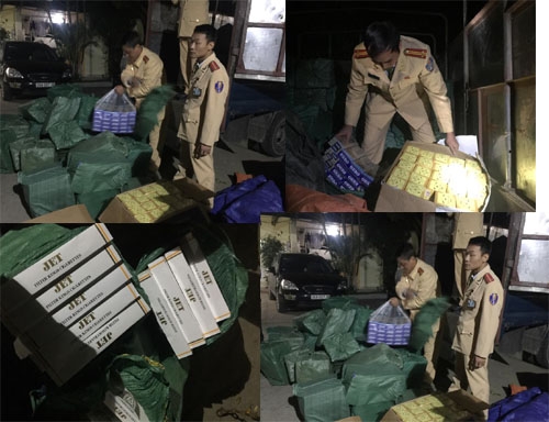 12.500 bao thuốc l&aacute; ngoại nhập lậu đ&atilde; bị bắt giữ tr&ecirc;n đường mang ra H&agrave; Nội ti&ecirc;u thụ.