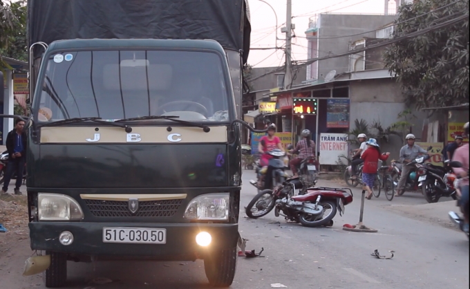 Hiện trường vụ tai nạn.