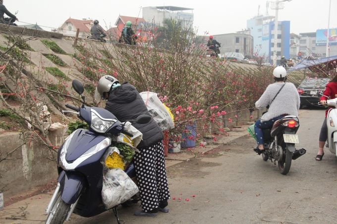 C&agrave;nh đ&agrave;o, hoa l&ecirc; h&uacute;t h&agrave;ng trong dịp rằm th&aacute;ng Gi&ecirc;ng