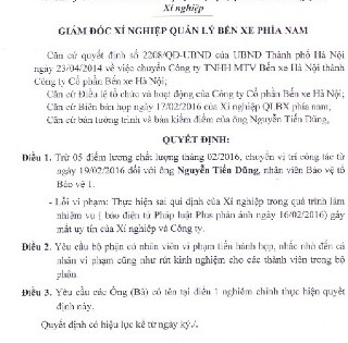 Vụ “đi đêm” ở BX Giáp Bát: Nhân viên bảo vệ bị chuyển công tác