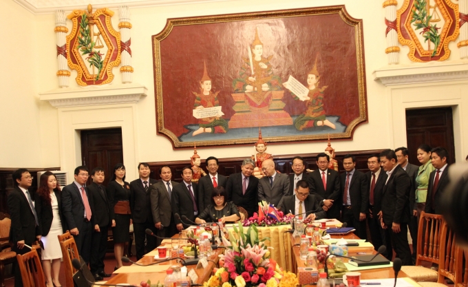 Lễ ký kết biên bản ghi nhớ hợp tác Tư ph&aacute;p Việt Nam - Campuchia 2016.