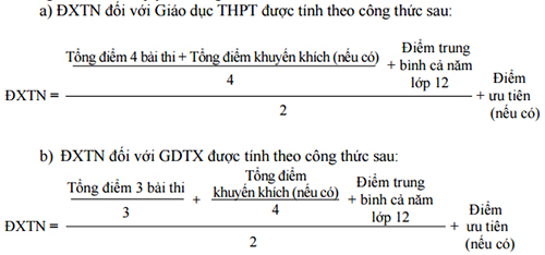 Điểm x&eacute;t tốt nghiệp được lấy đến hai chữ số thập ph&acirc;n, do phần mềm m&aacute;y t&iacute;nh tự động thực hiện.