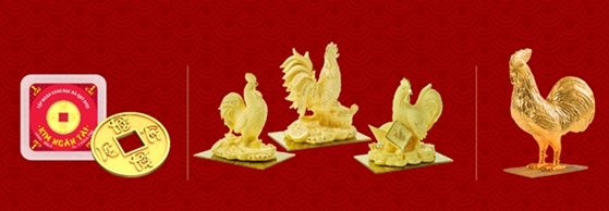 Ngo&agrave;i&nbsp;đồng v&agrave;ng 999.9 Kim Dậu &ndash; sản phẩm vốn đ&atilde; nổi tiếng qua ng&agrave;y Thần T&agrave;i của c&aacute;c năm, DOJI c&ograve;n tung ra thị trường nhiều sản phẩm độc đ&aacute;o, đẹp mắt như:sản phẩm Kim Ng&acirc;n T&agrave;i 1-2 chỉ; G&agrave; v&agrave;ng mỹ nghệ đ&uacute;c rỗng c&ocirc;ng nghệ Nano đặc biệt với lớp ngo&agrave;i ho&agrave;n to&agrave;n bằng v&agrave;ng 999.9; G&agrave; v&agrave;ng mỹ nghệ nguy&ecirc;n khối 1 đến 5 lượng.