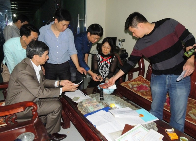 Đối tượng&nbsp;Nguyễn Thị Kim Oanh (dấu X). (Ảnh C&ocirc;ng an H&agrave; Nam).