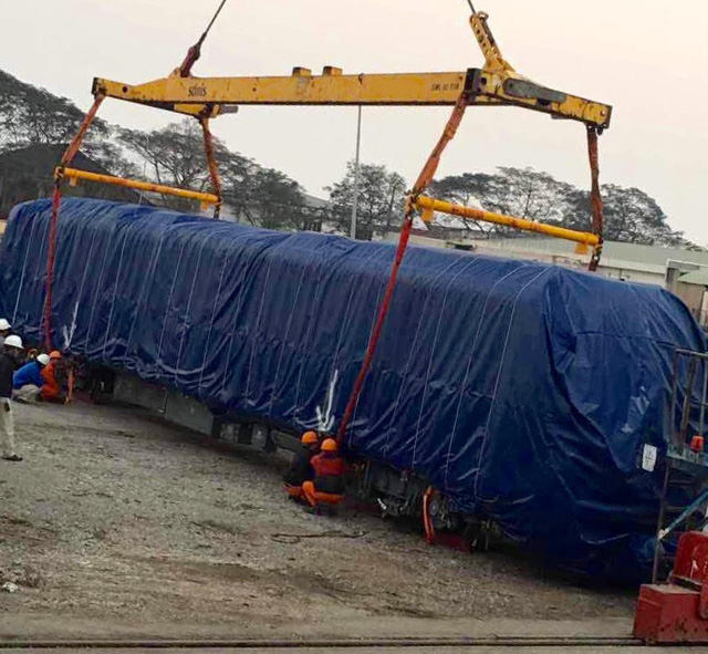 Cận cảnh đo&agrave;n t&agrave;u đường sắt C&aacute;t Linh - H&agrave; Đ&ocirc;ng đ&atilde; về Việt Nam