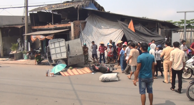 Hiện trường vụ tai nạn.