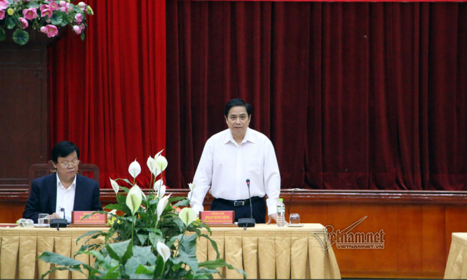 &Ocirc;ng Phạm Minh Ch&iacute;nh, Ủy vi&ecirc;n Bộ Ch&iacute;nh trị, B&iacute; thư TƯ Đảng, Trưởng Ban tổ chức TƯ ph&aacute;t biểu tại hội nghị